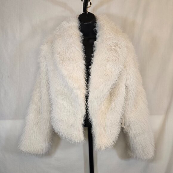 Love Poem Jackets & Blazers - Light Beige Faux Fur Coat